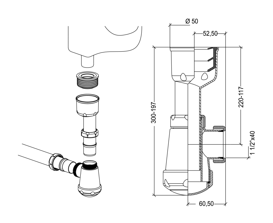 Сифон для раковины Gala ref 38830