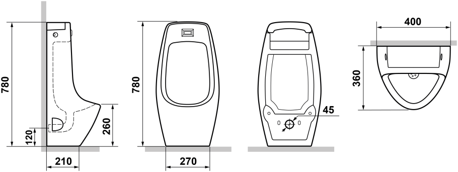 Писсуар jika Golem 4306.1