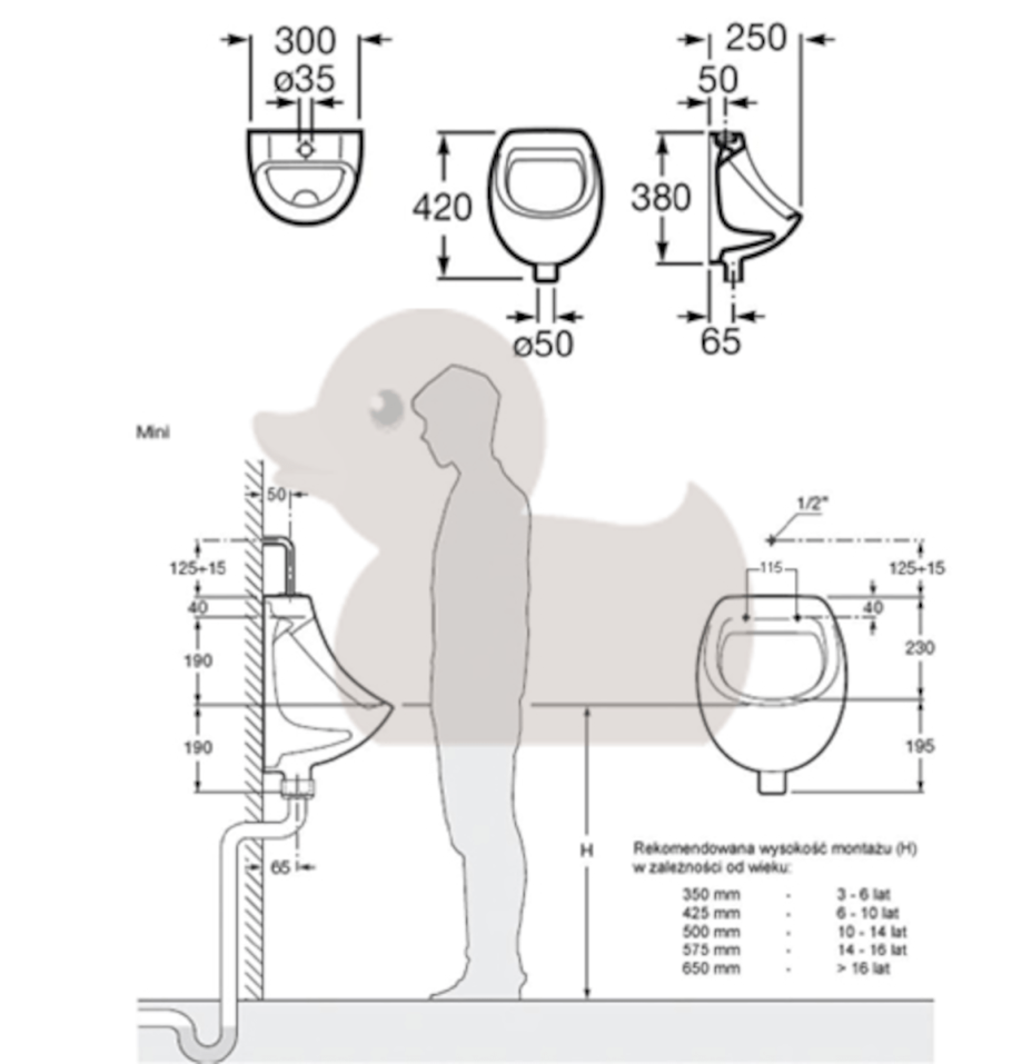 Писсуар Roca Mini 353145000