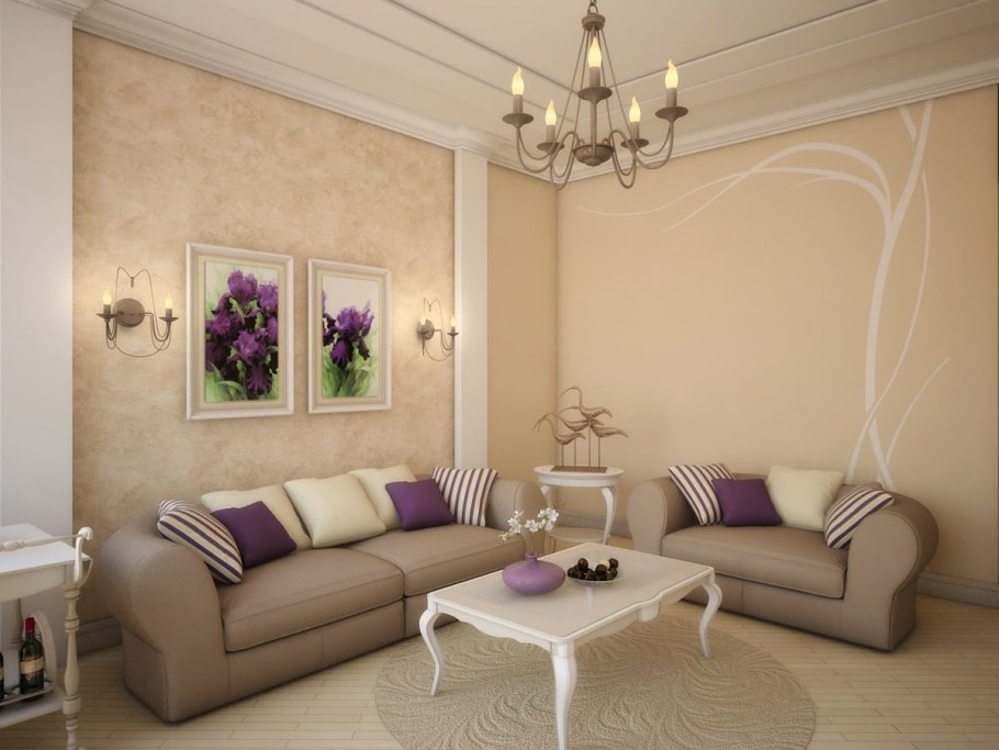 Обои в интерьере гостиной