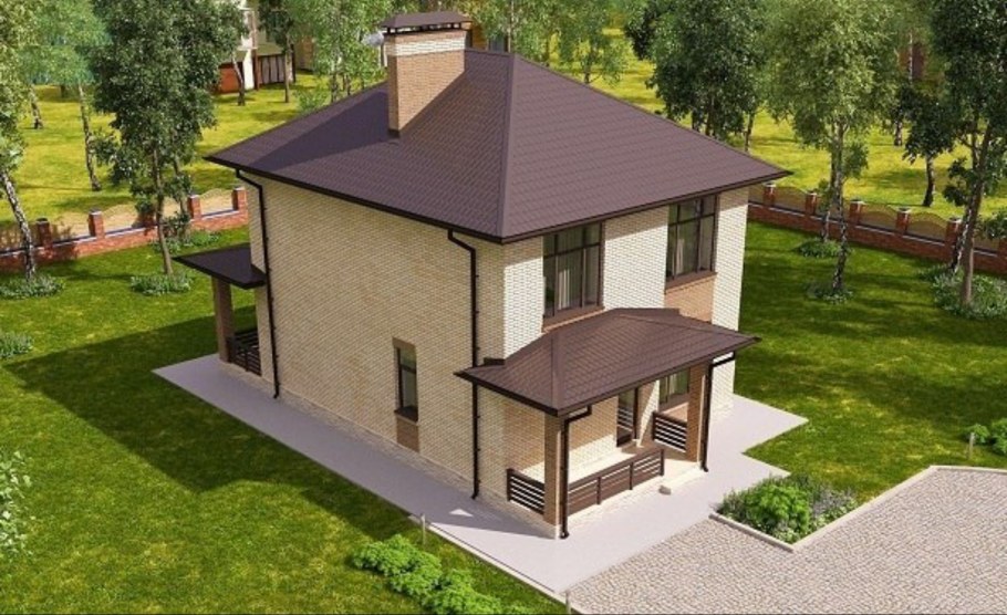 Дом два этажа четырехскатная крыша