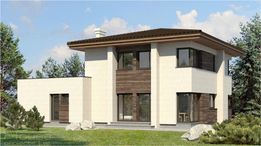 Современный коттедж из газобетона