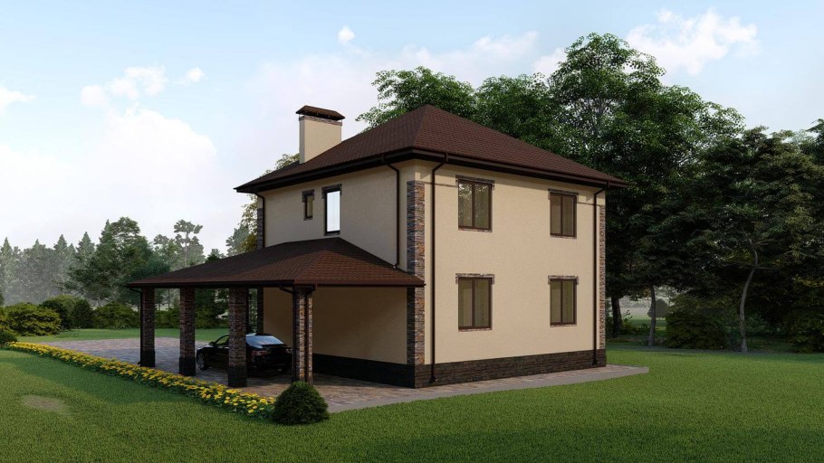 Проекты двухэтажных домов с вальмовой крышей