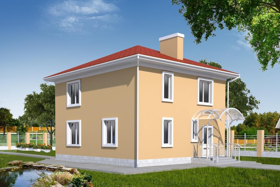 Дом квадратный двухэтажный