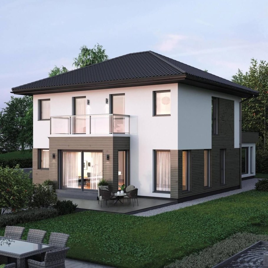 Дам с четырез скатной крышей