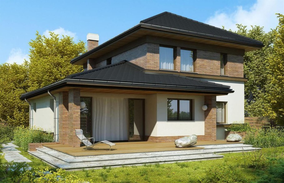 Дом из газобетона с террасой