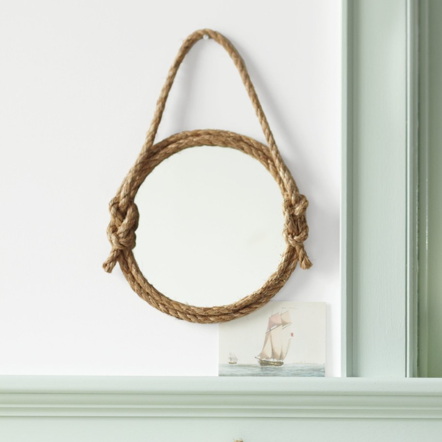 Декор зеркала канатом