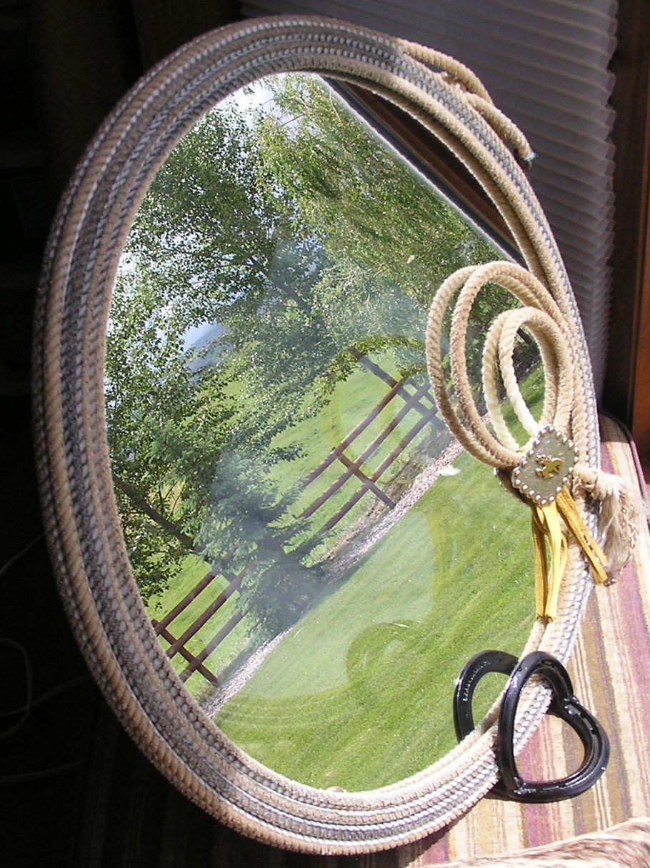 Декорирование зеркала канатом