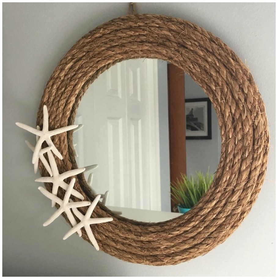 Декор зеркала из каната