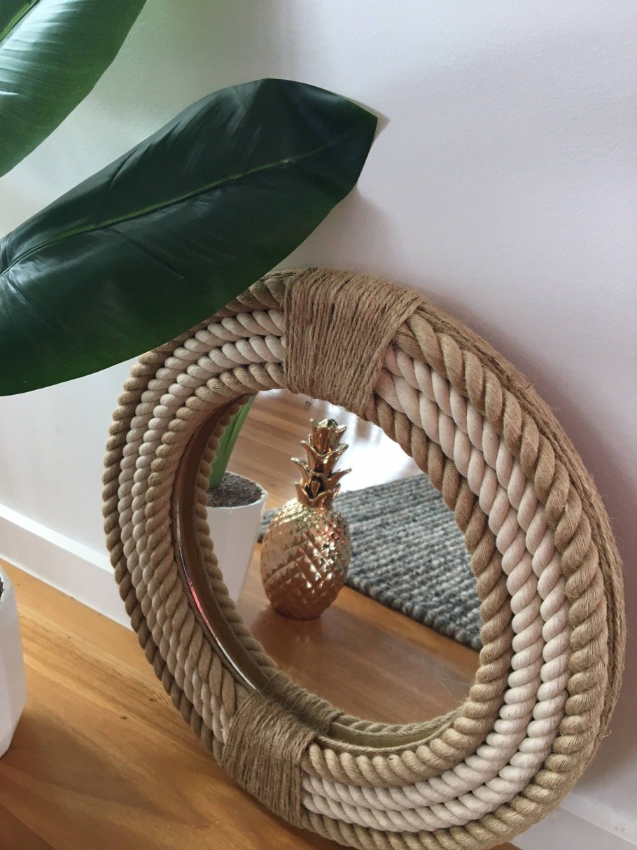 Декорируем зеркало канатом