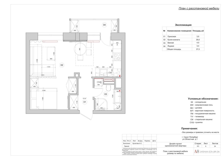План расстановки мебели чертеж