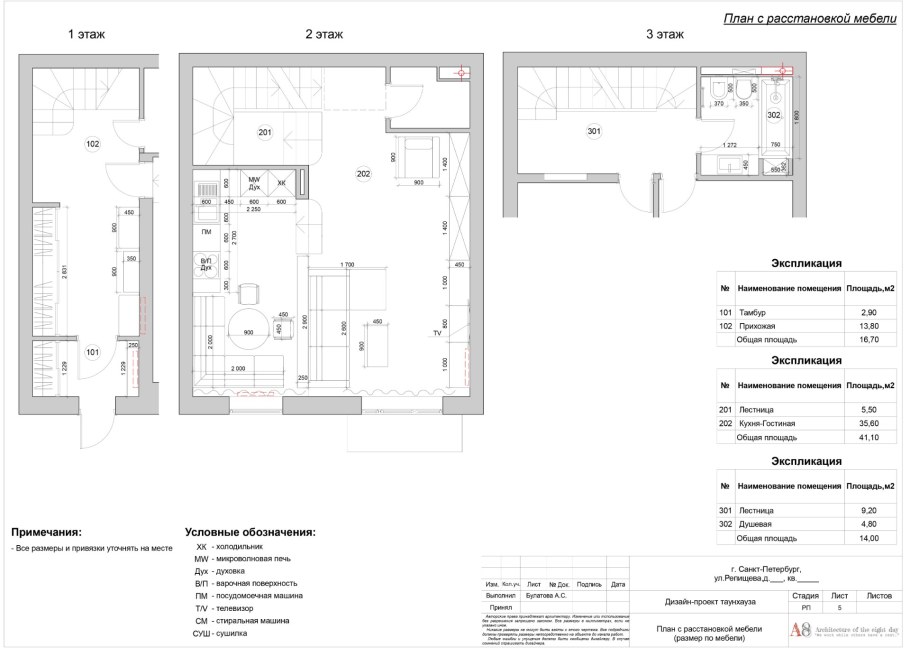 Проект квартиры с расстановкой мебели