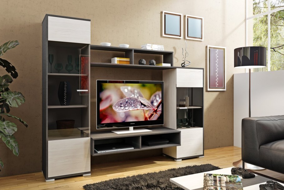 Стенка "джаз" каттхилт/Тексит (ТД-211.01) ТРИЯ