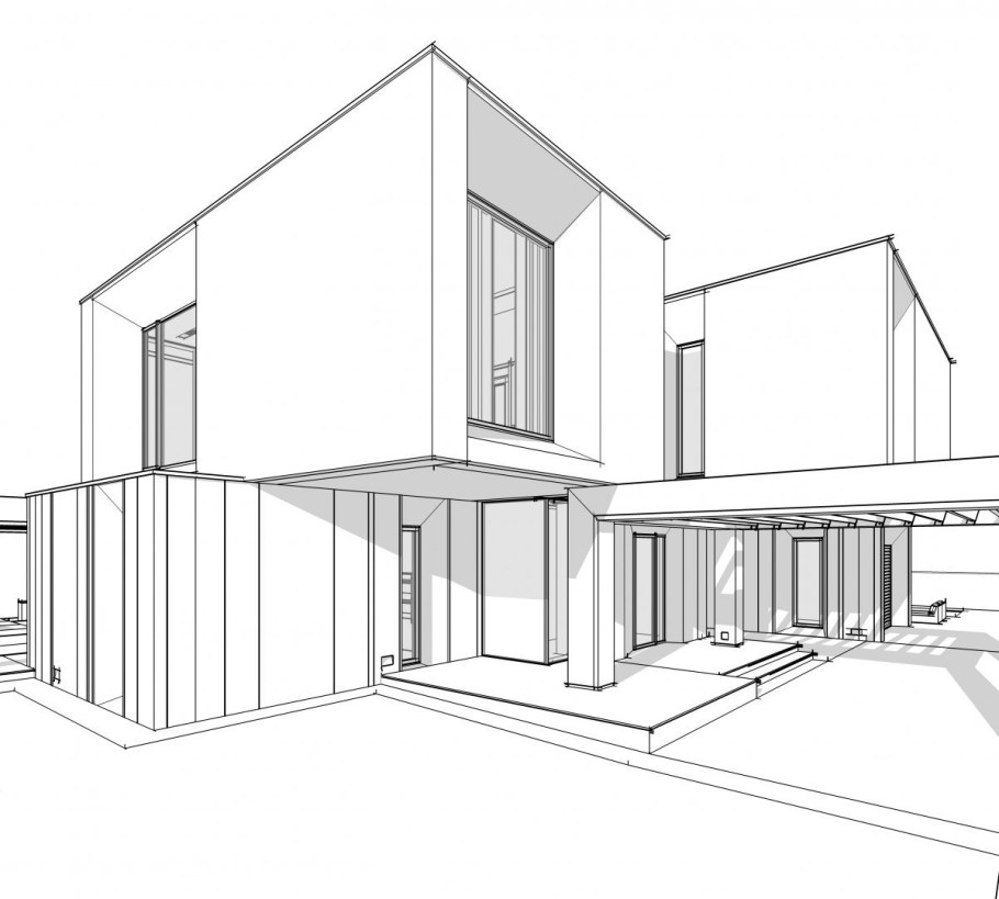 Рисование экстерьера здания в перспективе