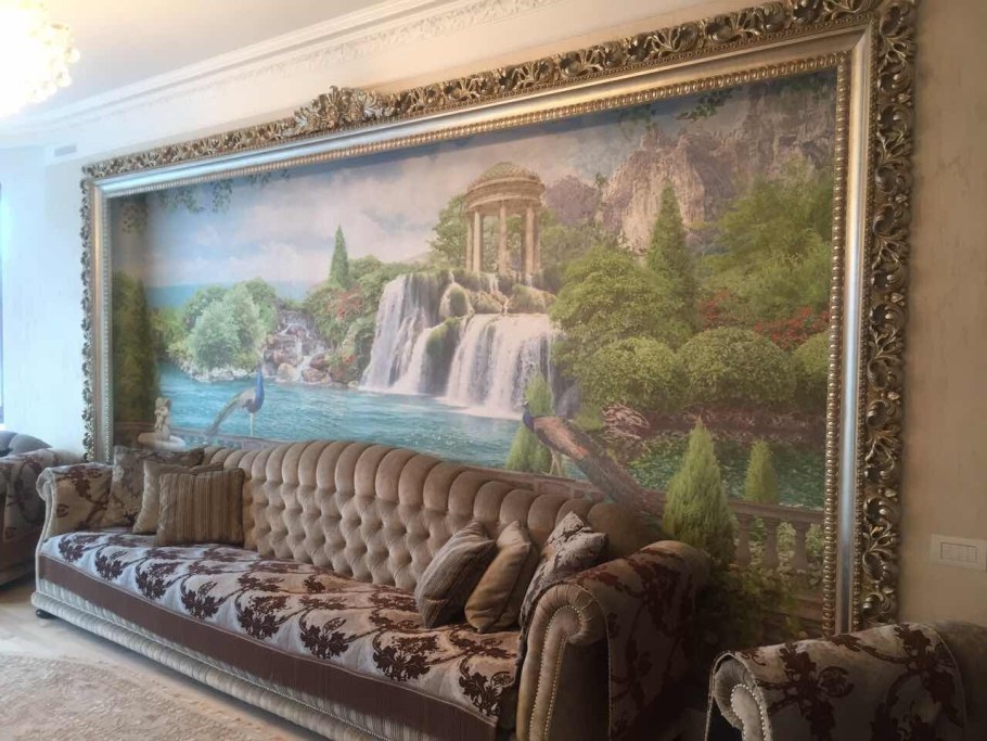 Фреска в гостиную над диваном