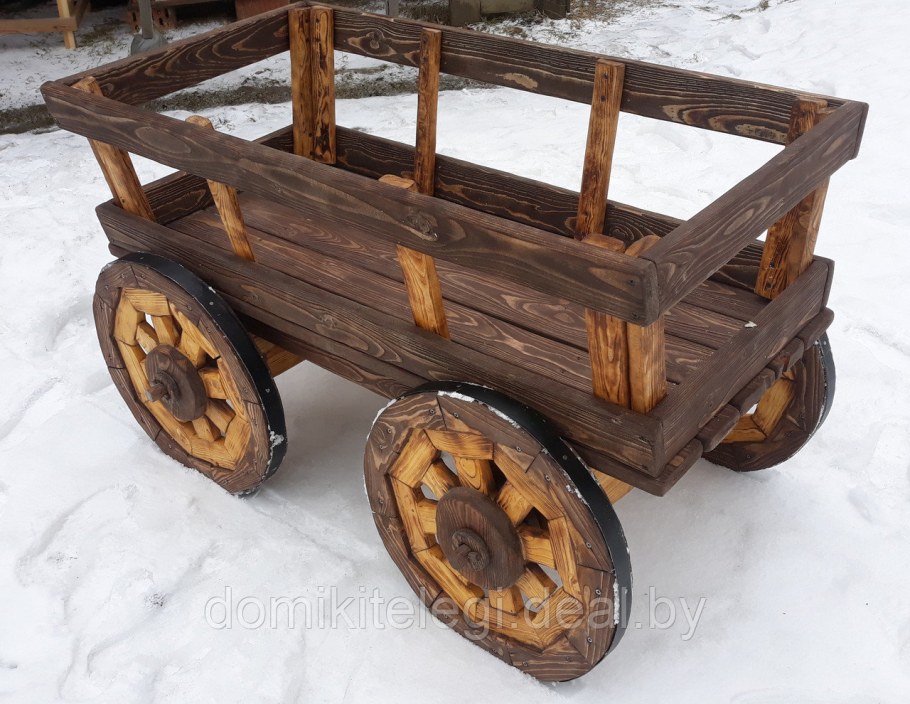 Телега декоративная для сада для цветов