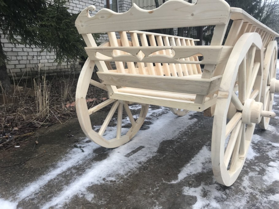 Телега деревянная декоративная