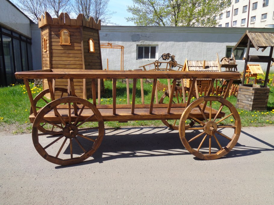 Телеги для сада из дерева