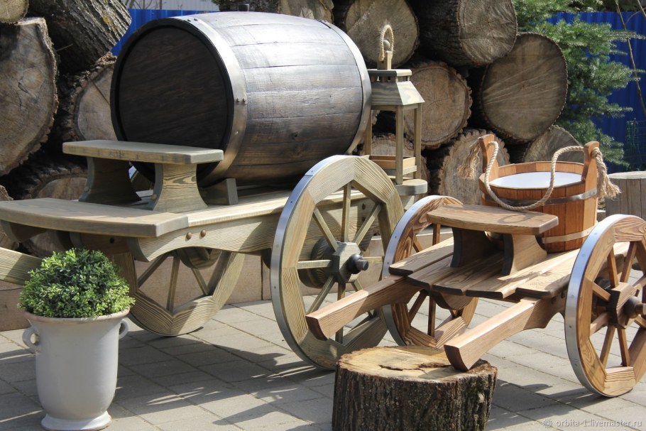 Телега декоративная для сада