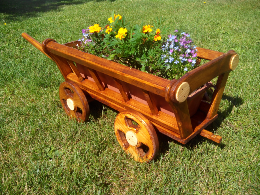 Телега деревянная декоративная