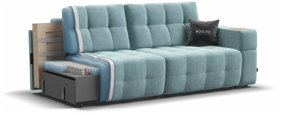 Диван Boss велюр Monolit синий