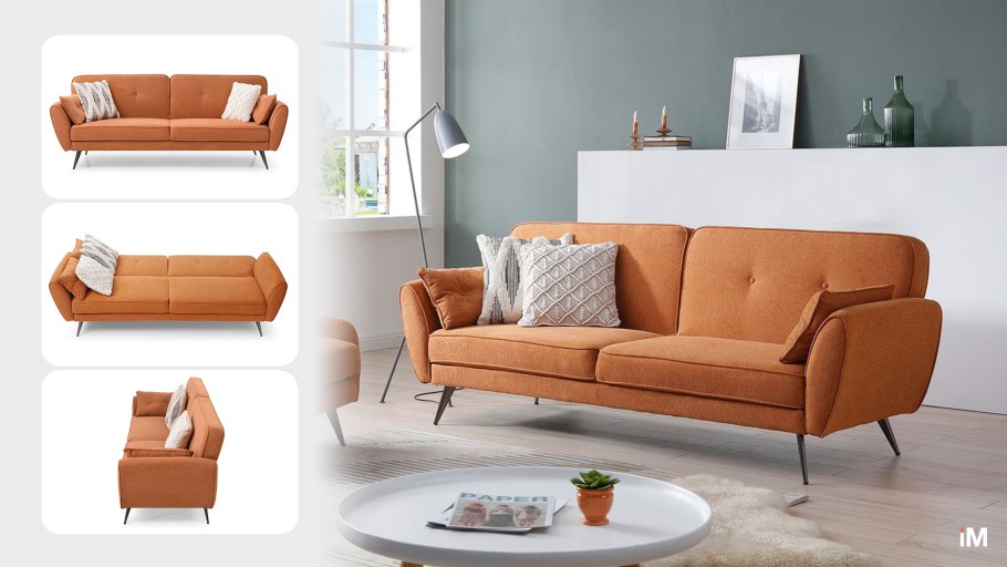 Диван Андерсон оранжевый прямой 200 м