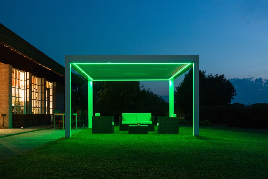 Подсветка беседки ландшафт