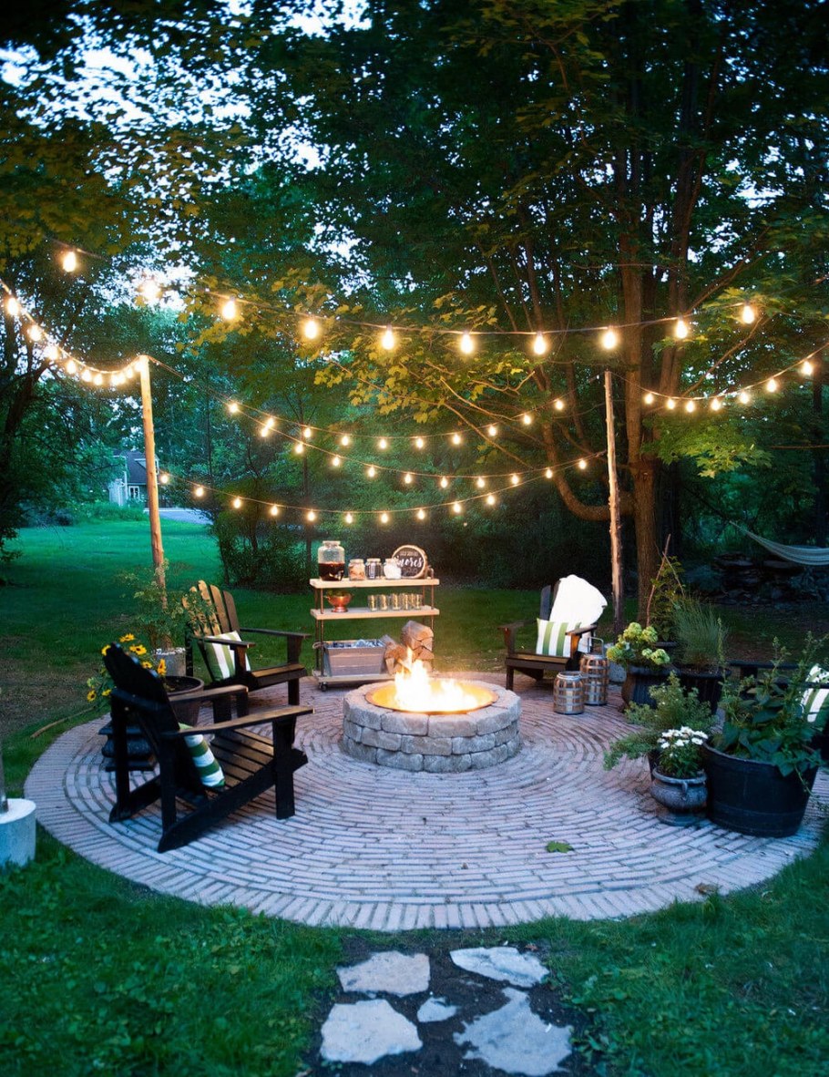 Терраса с фонариками