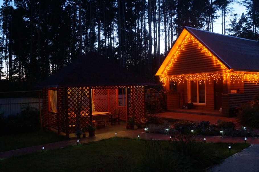 Освещение террасы на даче