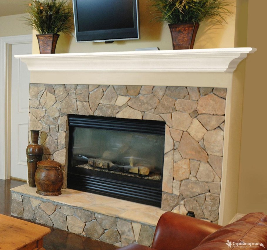 Отделка каминов искусственным камнем