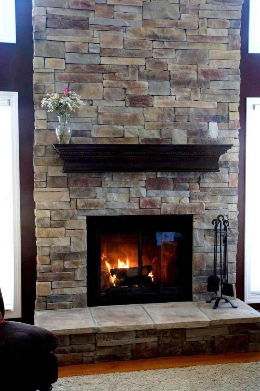 Штукатурка на камине под камень