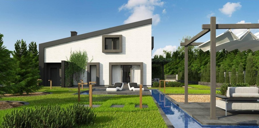 Проект дома с односкатной крышей