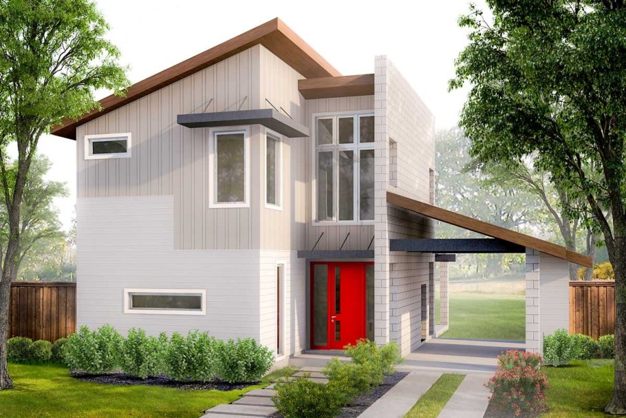 Дом 40 кв метров с односкатной крышей