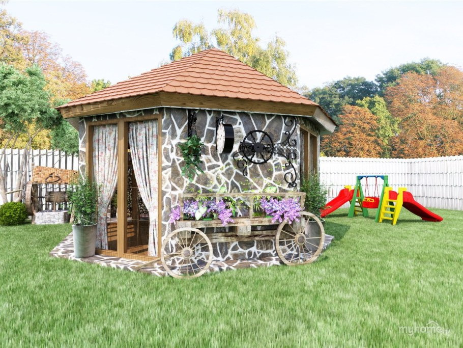 Необычный декор в беседку