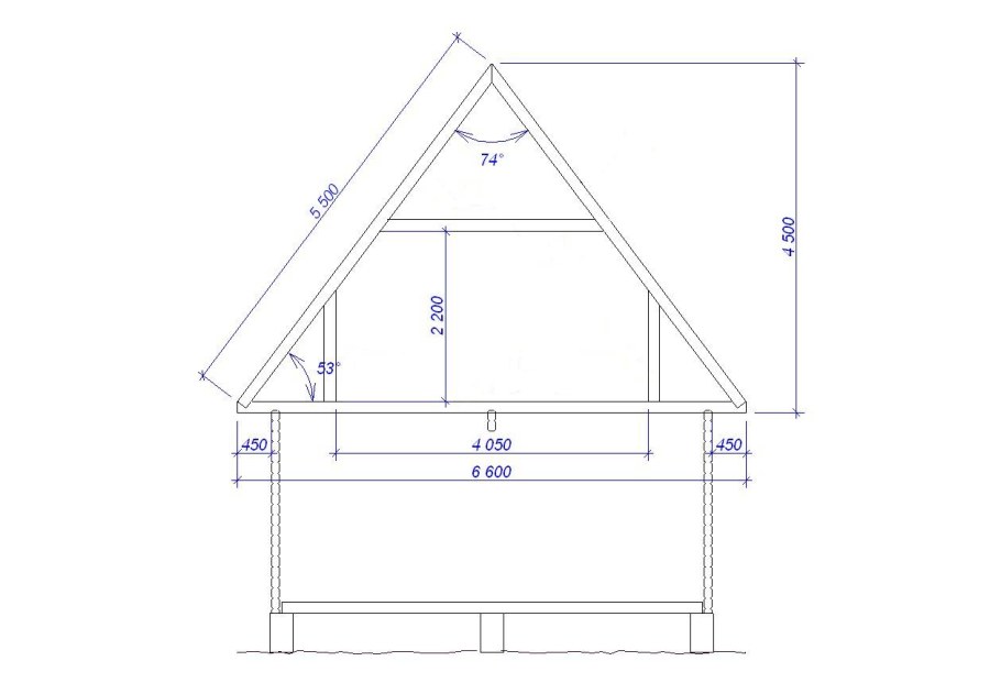 Чертеж мансардной крыши 6х6