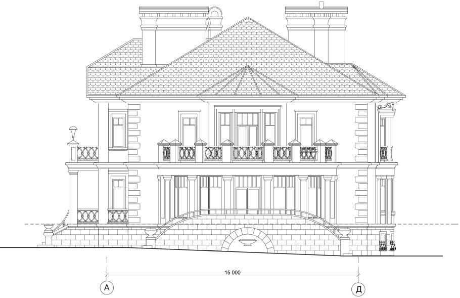 Фасад здания черчение