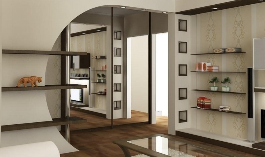 Арочные перегородки для зонирования комнаты