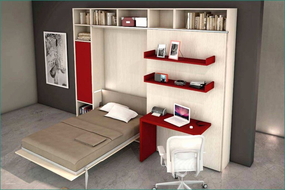 Кровать со столом и шкафом