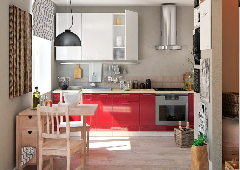 Кухня Греция Сурская мебель гранат