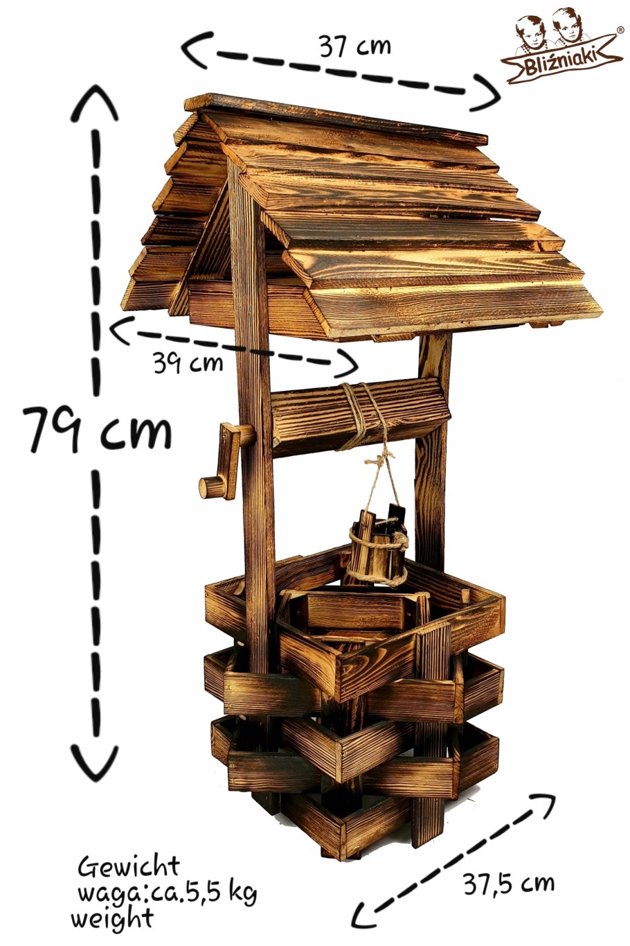 Декоративный колодец из дерева чертёж