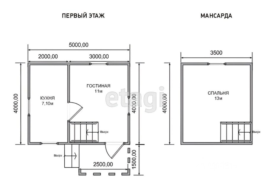 Каркасный дом 6 на 4 с мансардой проект