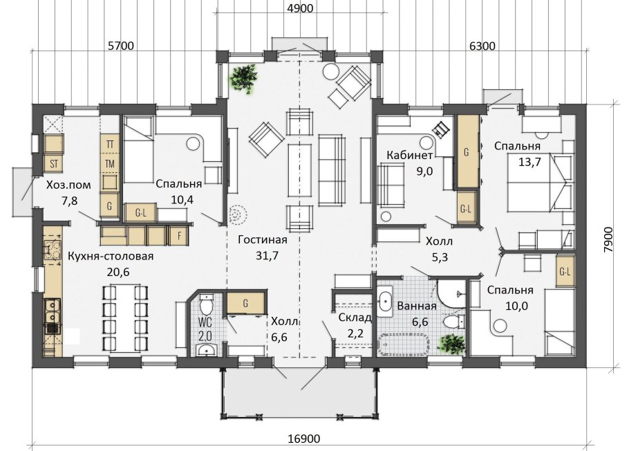 Планировка финских домов одноэтажных 150 м2