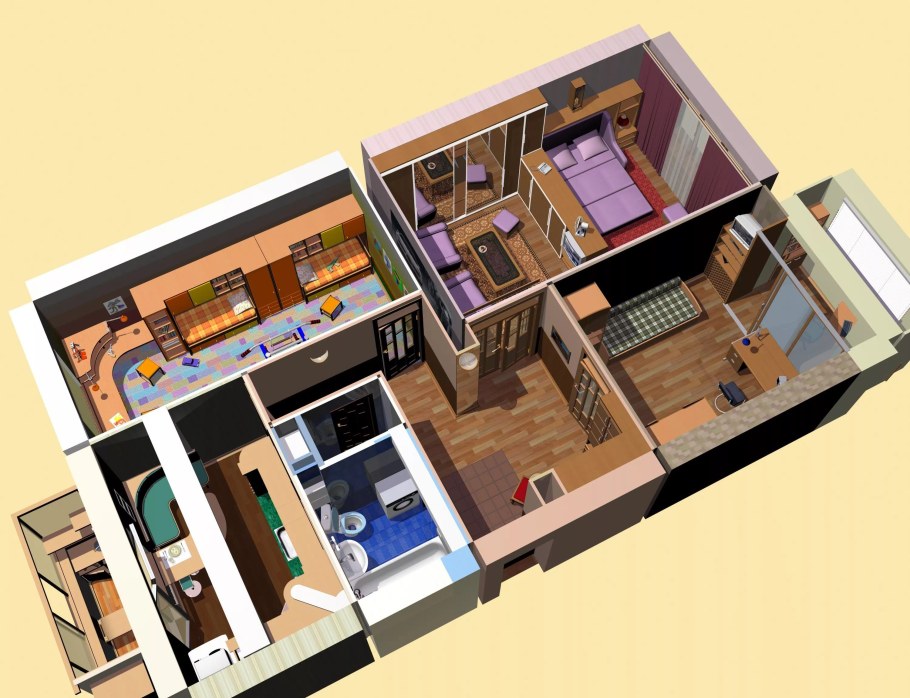 Трехкомнатный домик