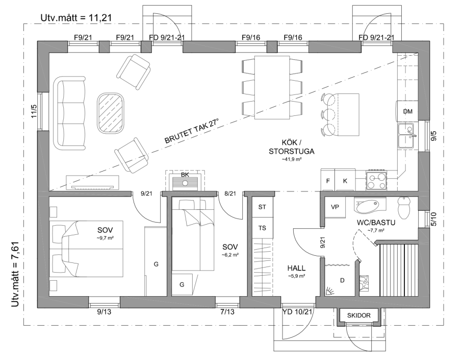 Размеры шведского дома