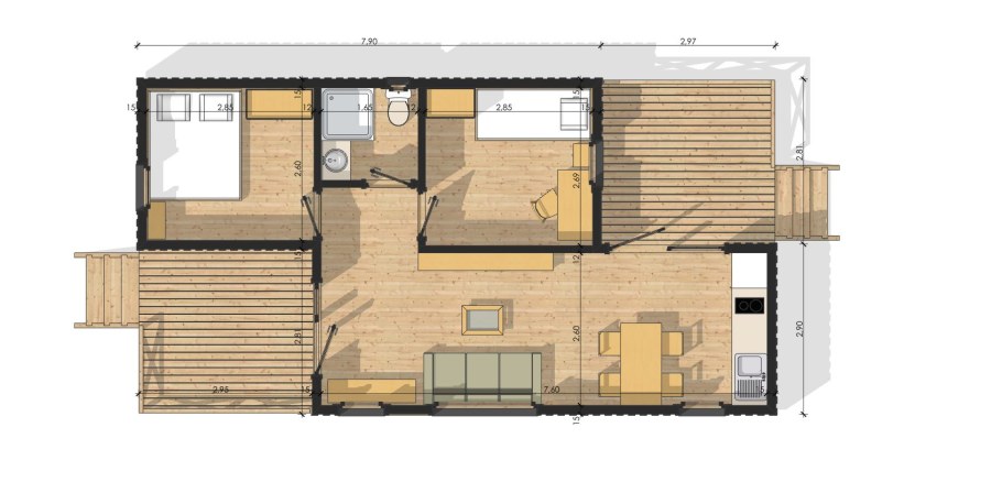 Модульный дом 45кв м Амбар
