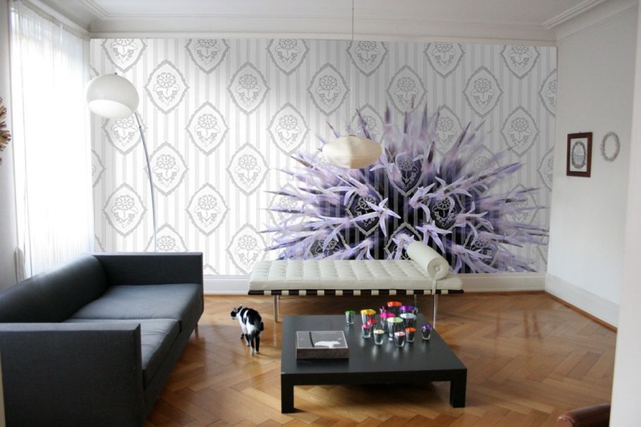 Зонирование комнаты фотообоями