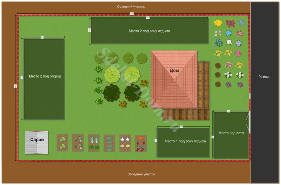 Дендроплан участка 10 соток
