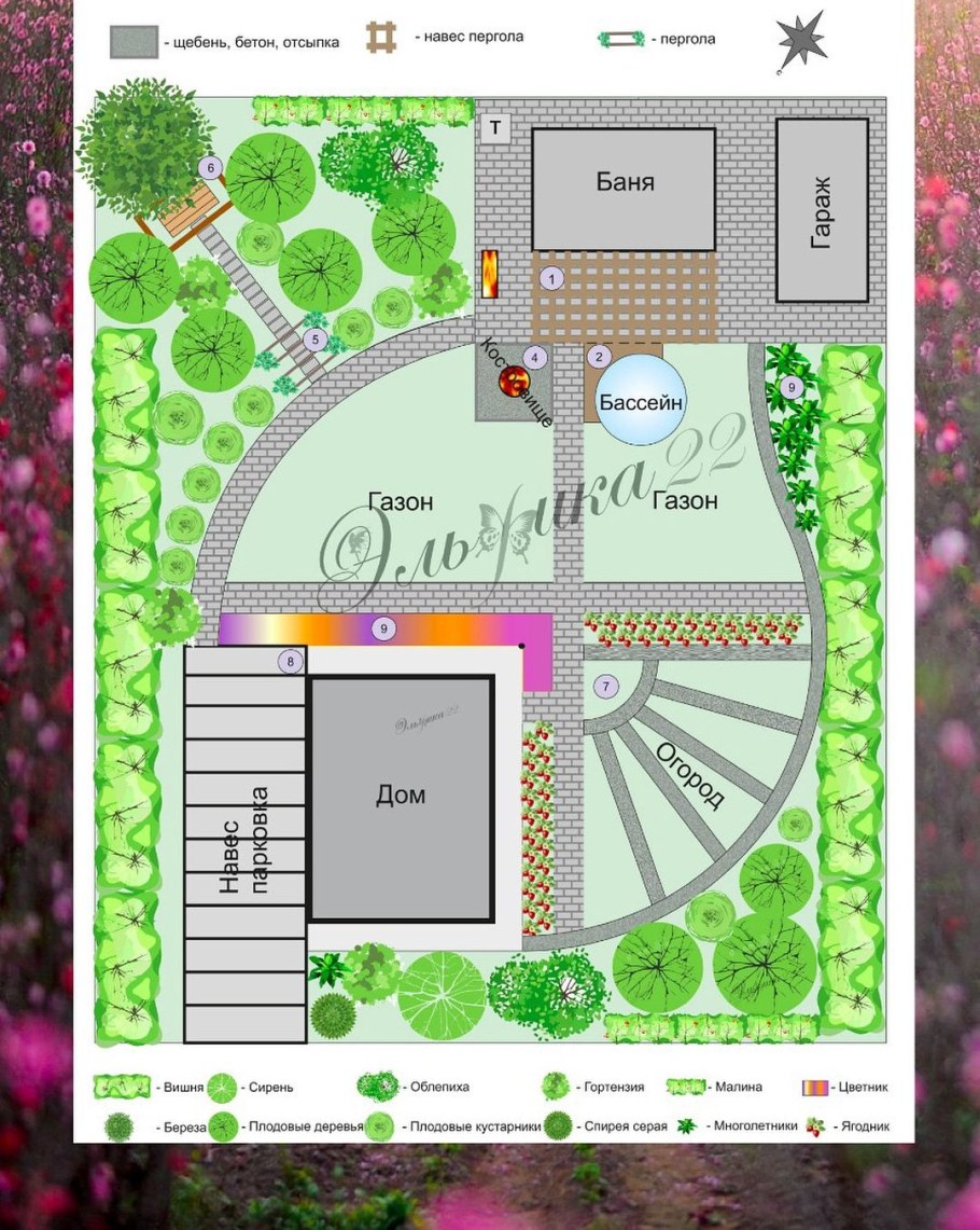 Планировка территории земельного участка 20 соток