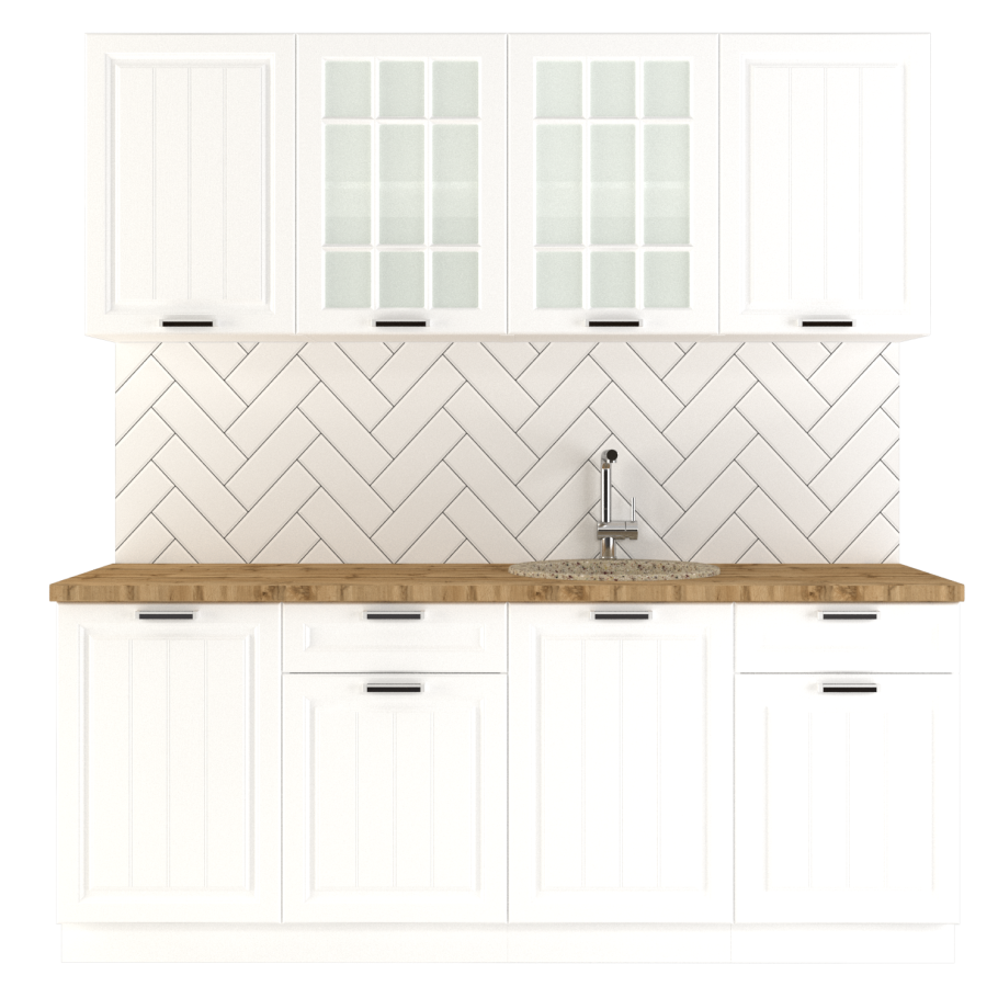 Кухня Сурская мебель Прага 019 200x214x47.8 см МДФ цвет белый