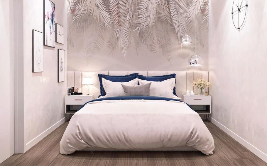 Фотообои в спальню над кроватью
